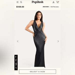 Shapewear Shine Deep V-Neck Bias Twist Hourglass Maxi Dress